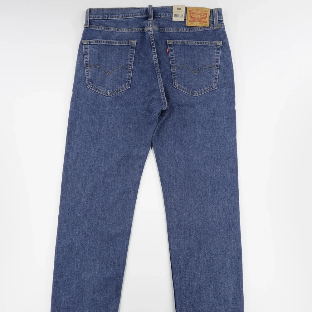 Levi's 505 Men's Regular Fit‎ Stretch Denim Straight Jeans Blue Size W36 L32